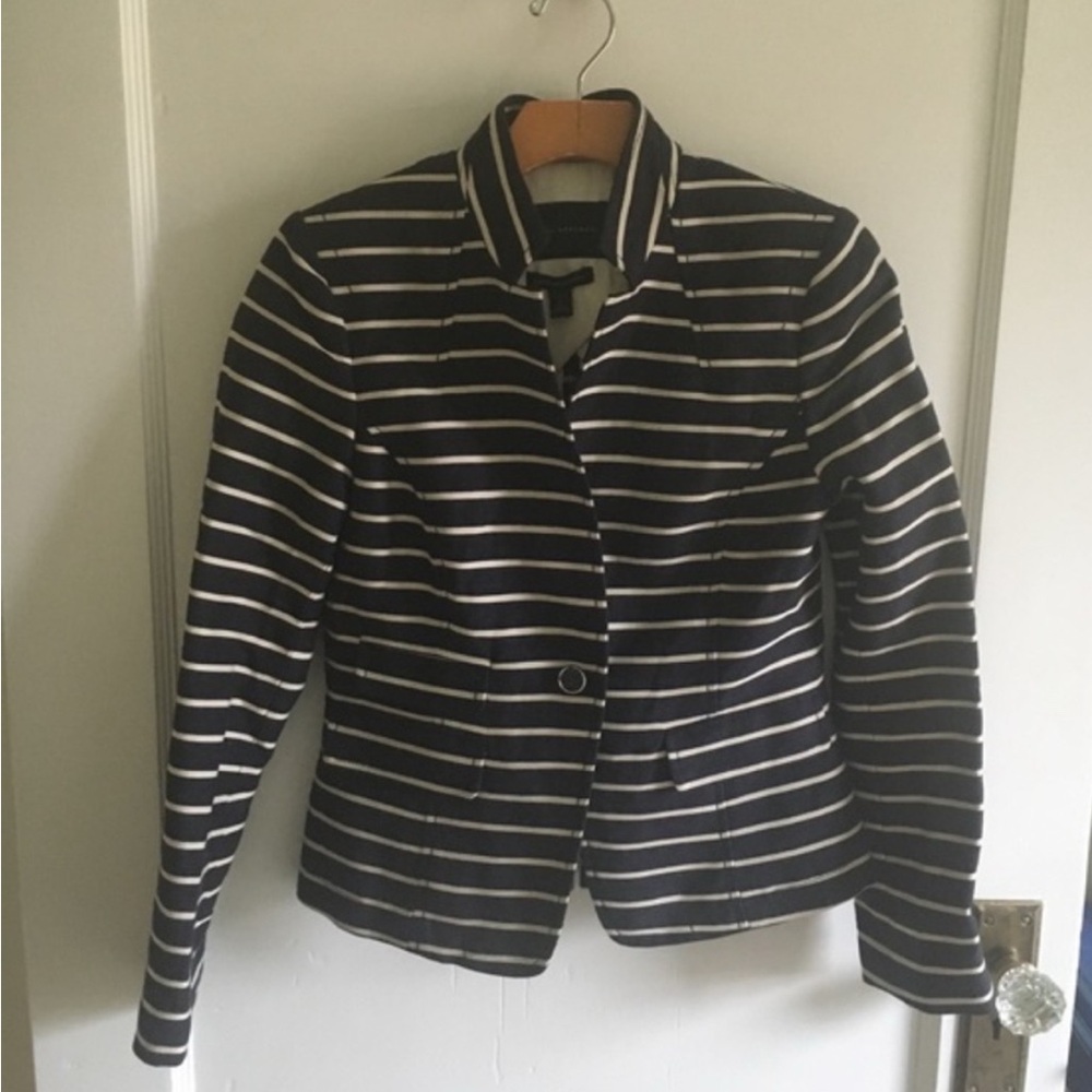 Banana Republic Striped Blue and White Women's Blazer 2P